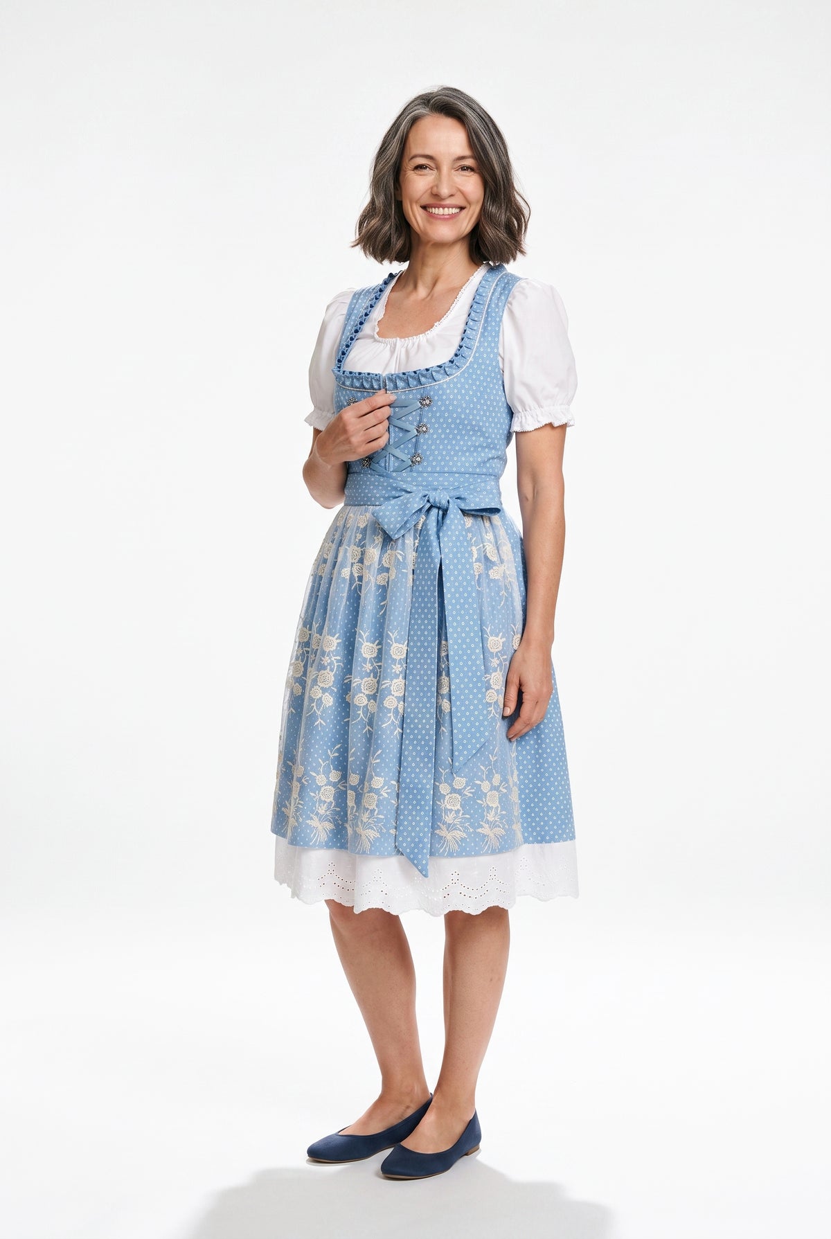 SOLTERI Adeline - Elegant Blue Dirndl Dress Set