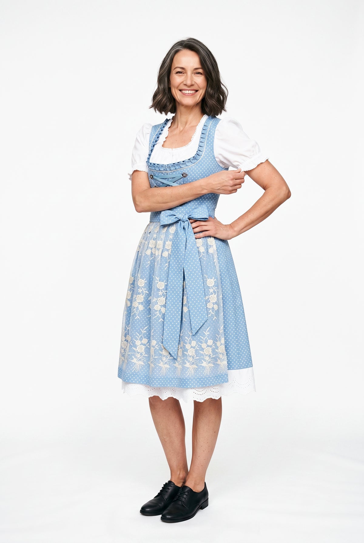 SOLTERI Adeline - Elegant Blue Dirndl Dress Set