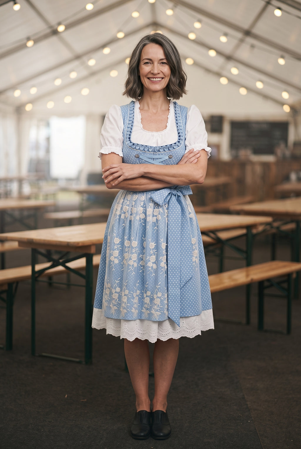 SOLTERI Adeline - Elegant Blue Dirndl Dress Set