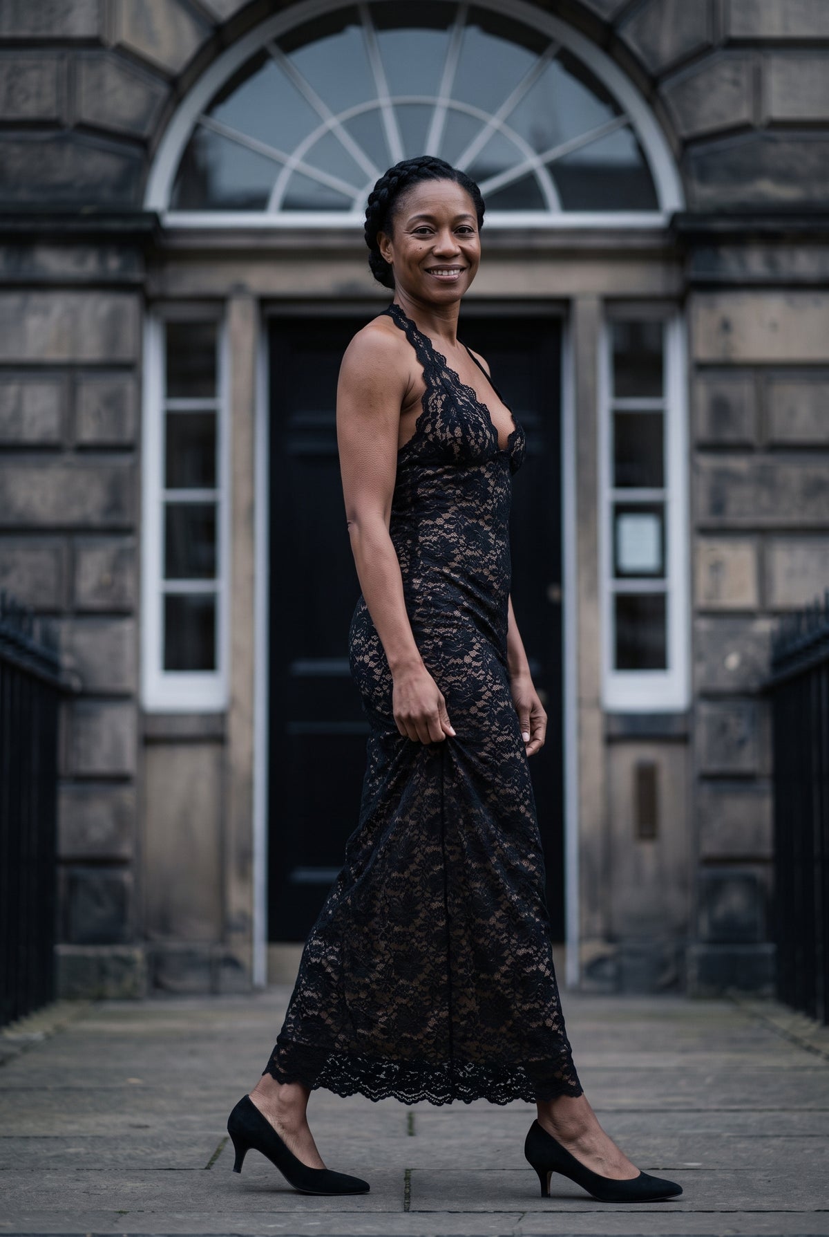 SOLTERI Arabella - Lace Evening Maxi Dress