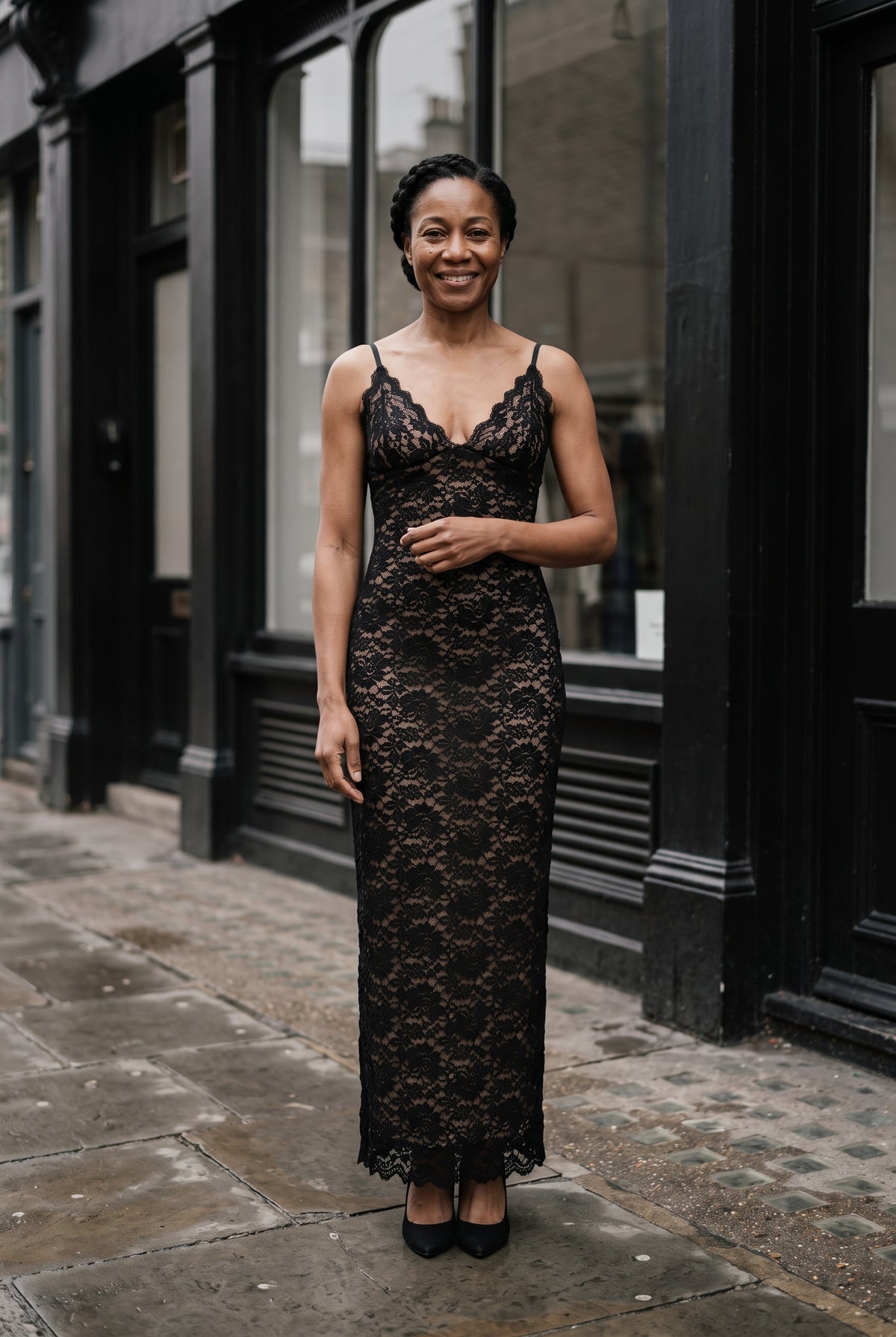 SOLTERI Arabella - Lace Evening Maxi Dress
