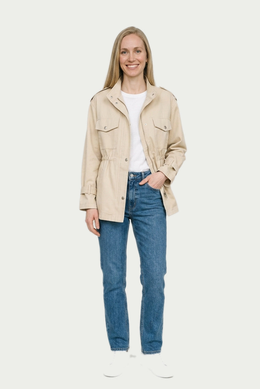SOLTERI Leonie - Drawstring Utility Jacket - Cream
