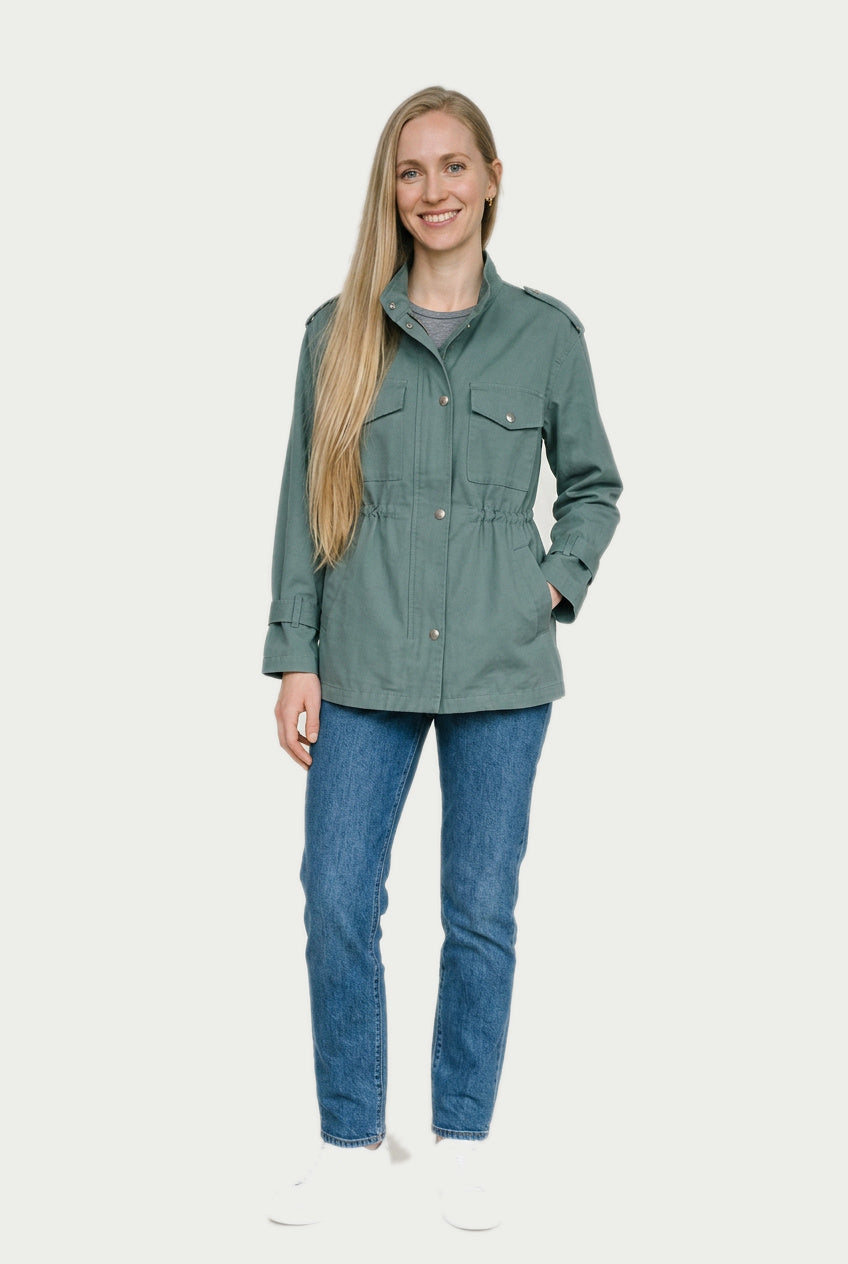 SOLTERI Leonie - Drawstring Utility Jacket - Green