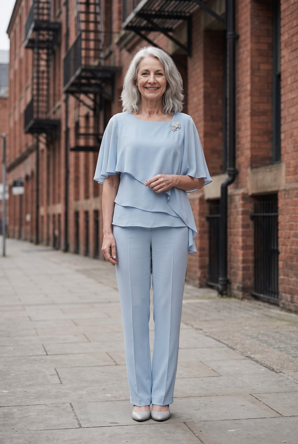 SOLTERI Beatrice - Elegant Navy Blue Pant Suit Set