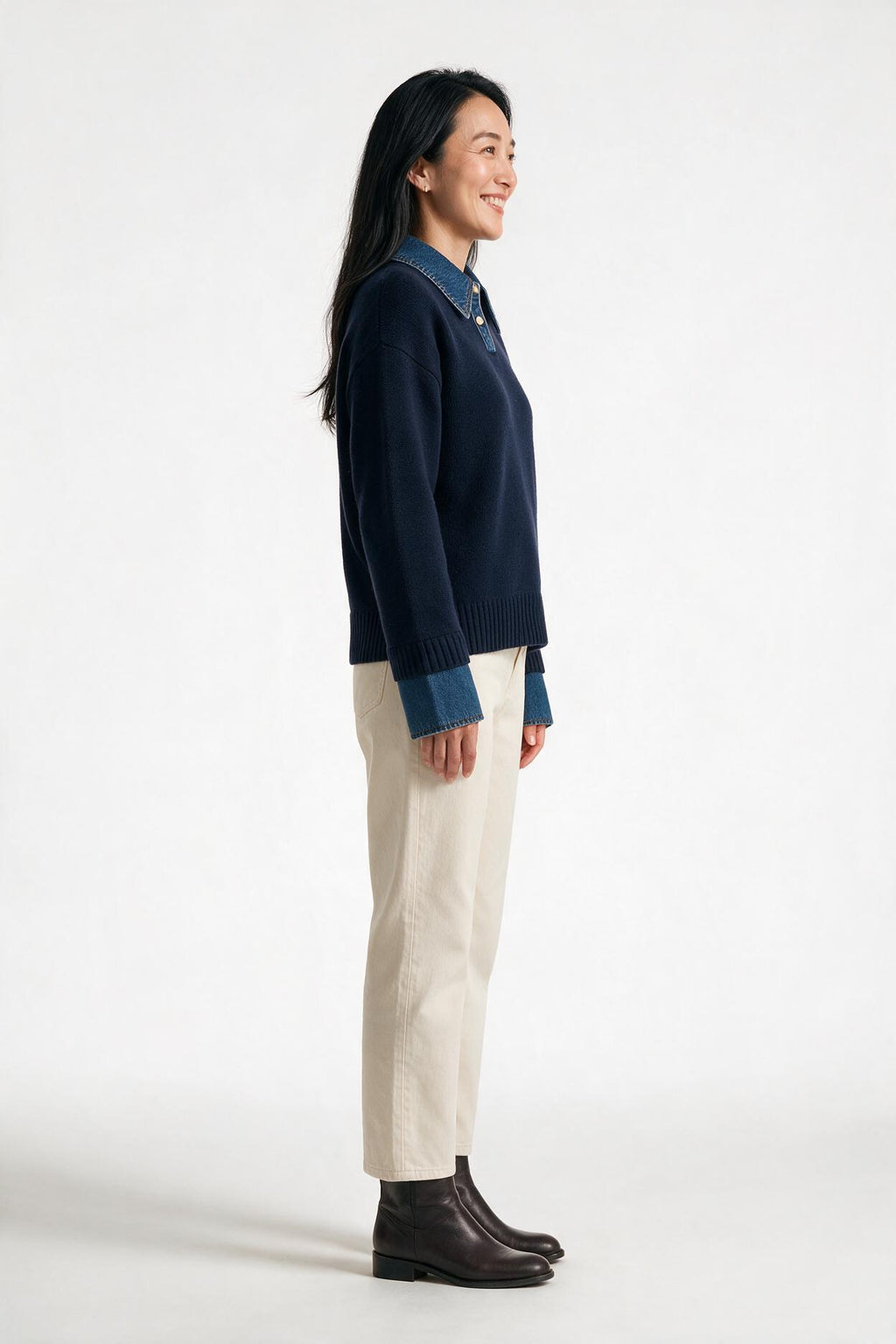 SOLTERI 2 in 1 Panel Lapel Relaxed Sweater