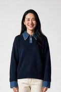 SOLTERI Anouk - Panel Lapel Relaxed Sweater