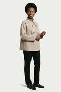 SOLTERI Imogen - Double-Breasted Wool-Blend Swing Jacket