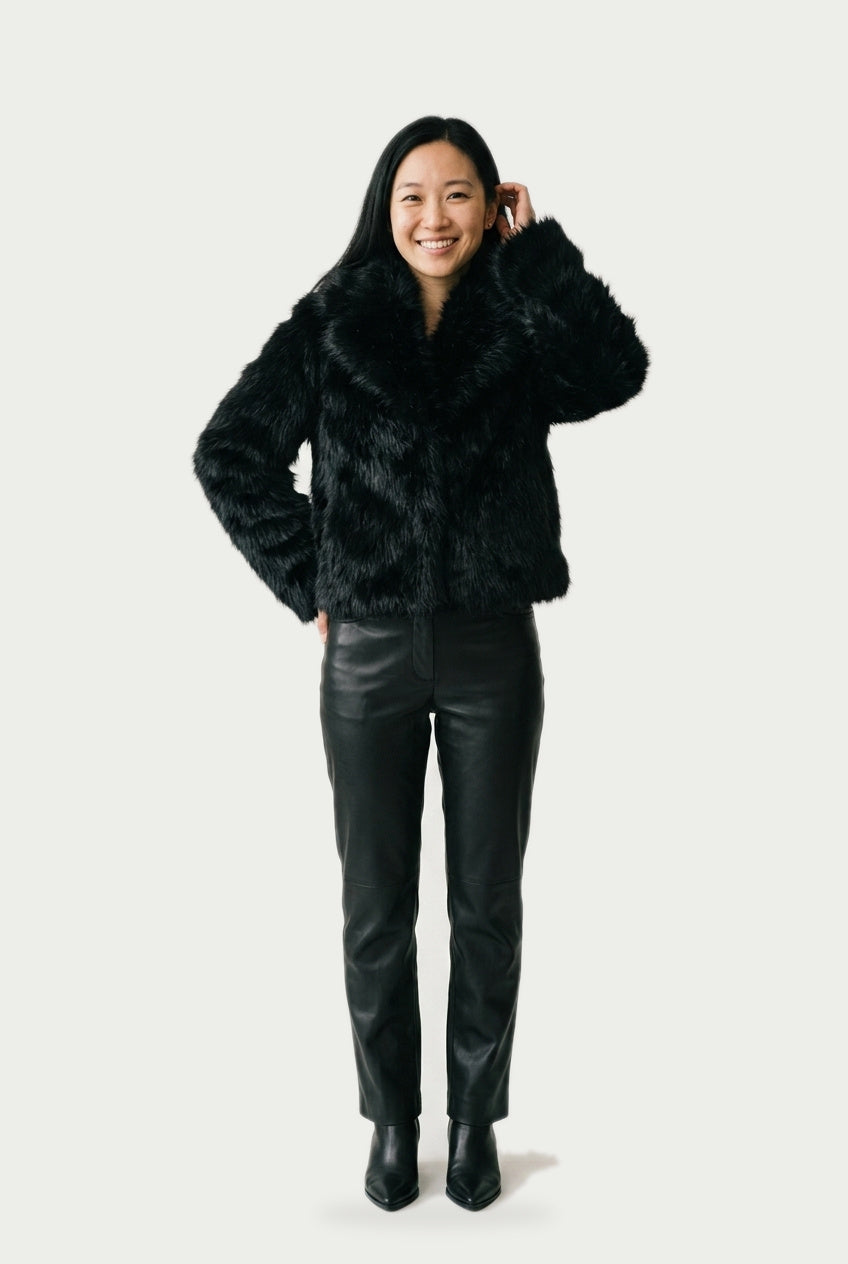 SOLTERI Ophelia - Cropped Faux Fur Jacket