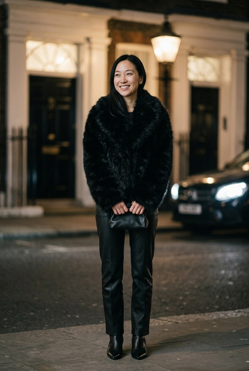 SOLTERI Ophelia - Cropped Faux Fur Jacket