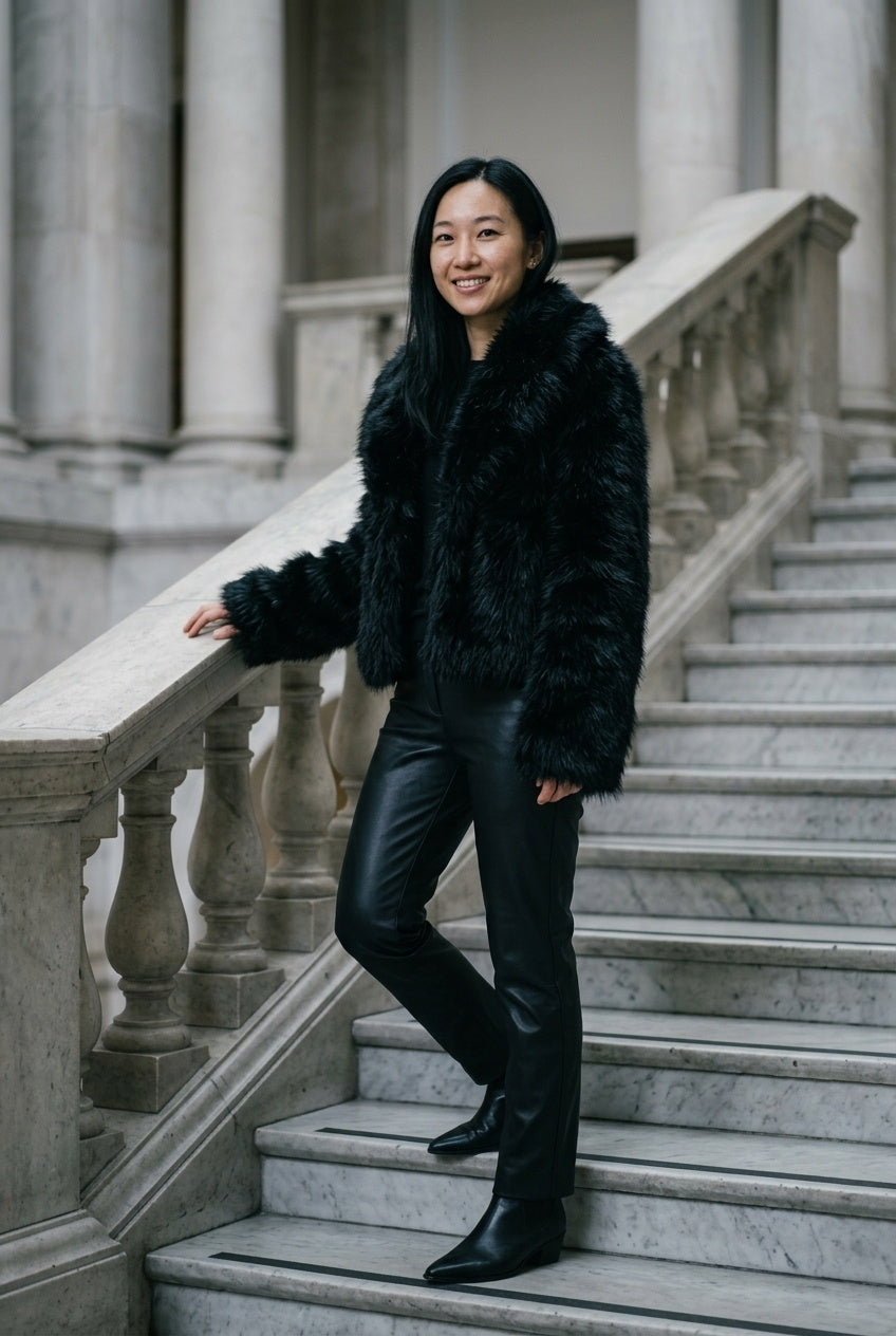 SOLTERI Ophelia - Cropped Faux Fur Jacket