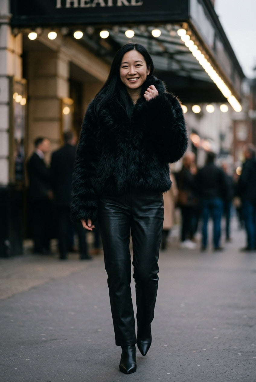 SOLTERI Ophelia - Cropped Faux Fur Jacket