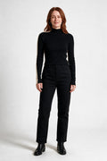 SOLTERI Linnea - Two-Tone Double-Sided Knit Top - Black