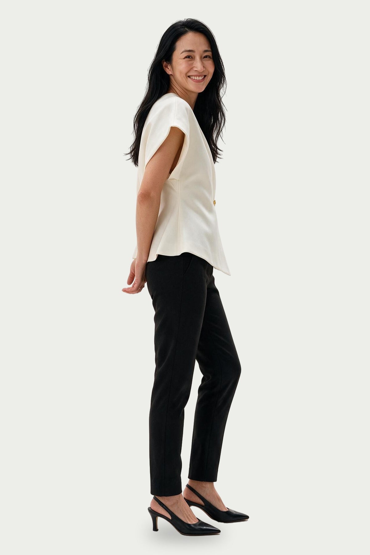SOLTERI Colette - Structured One-Button Shoulder Top