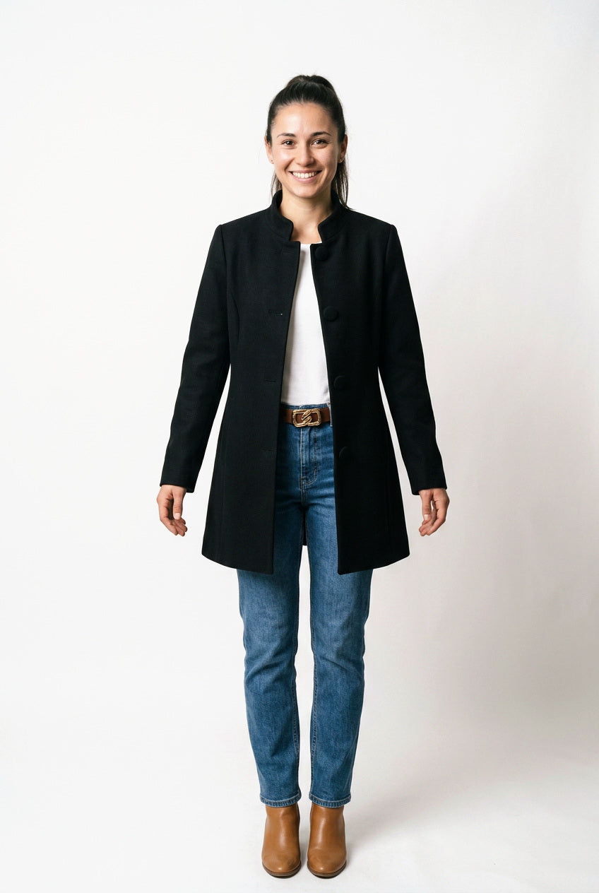 SOLTERI Emeline - Funnel-Collar A-Line Coat
