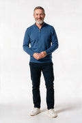 SOLTERI Kingsley - Quarter-Zip Stand-Collar Sweater - Blue