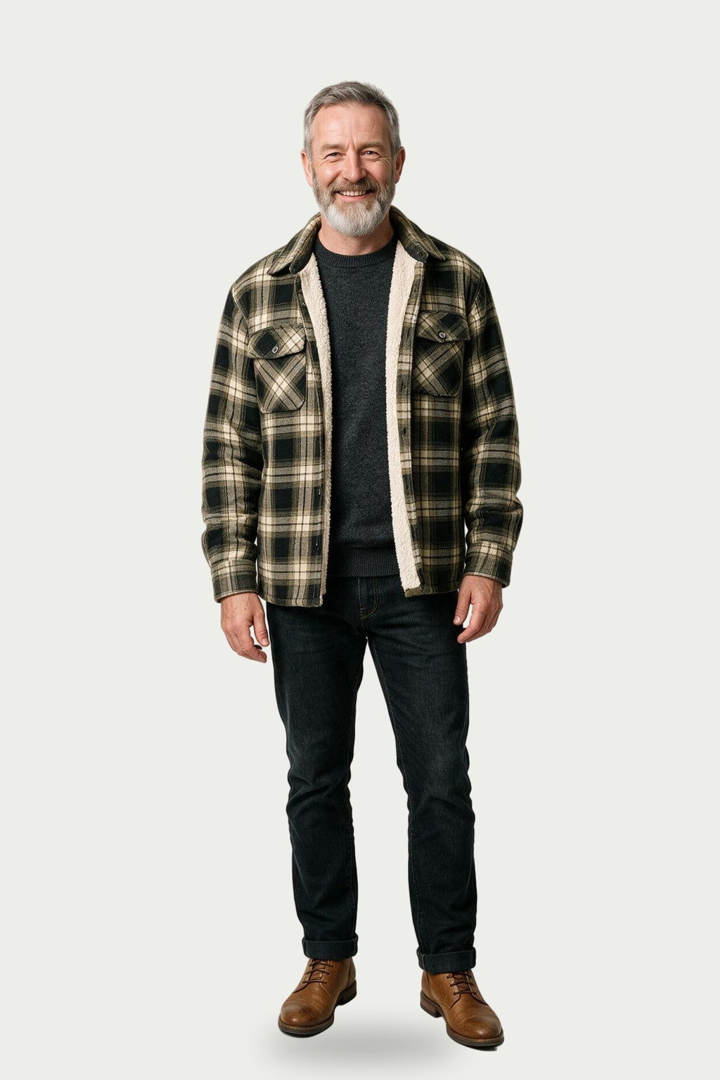 SOLTERI Dawson - Sherpa-Lined Plaid Shirt Jacket
