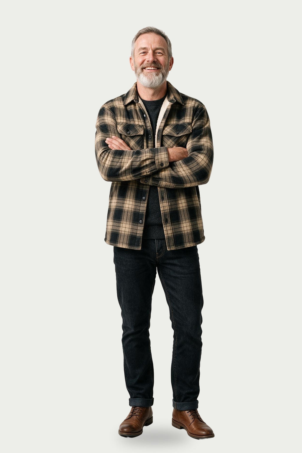 SOLTERI Dawson - Sherpa-Lined Plaid Shirt Jacket