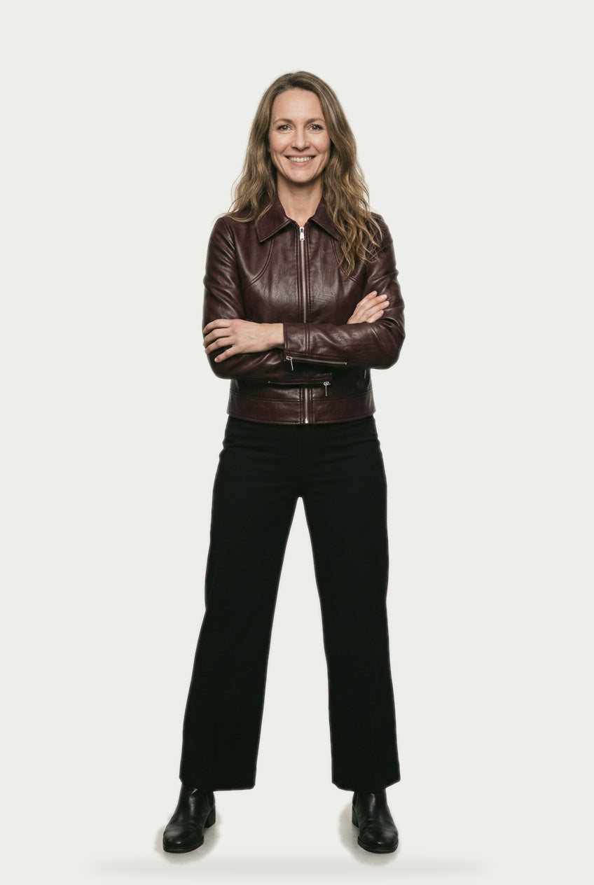 SOLTERI Sylvie - Cropped Faux-Leather Jacket