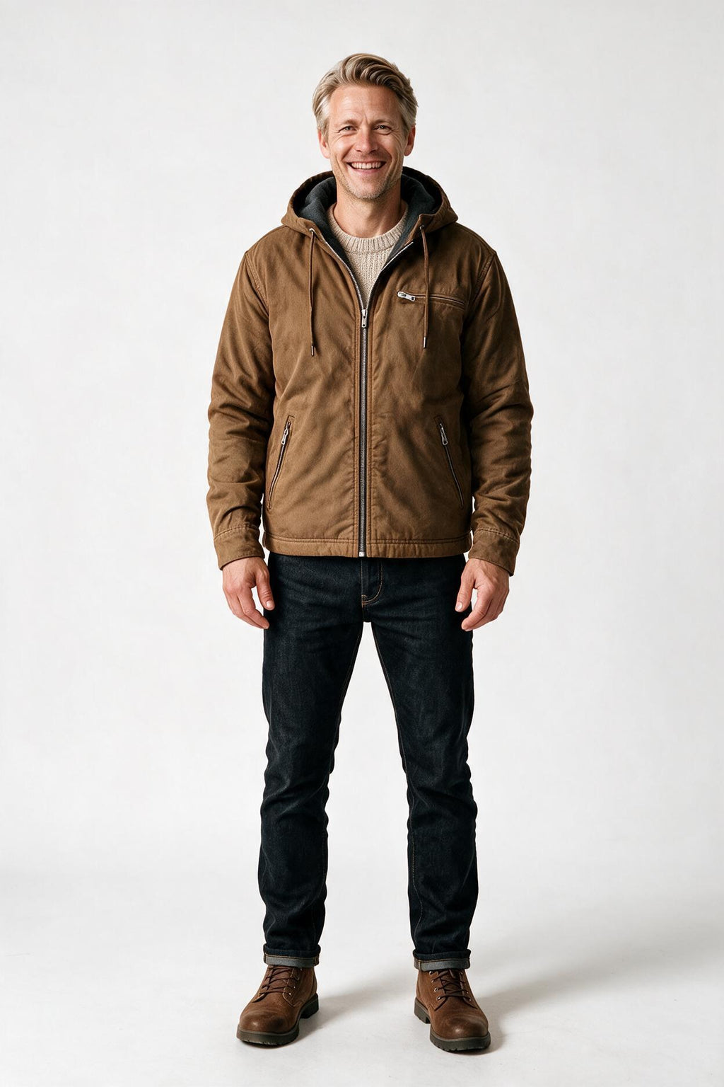 SOLTERI Rowan - Fleece-Lined Insulated Hooded Jacket - Brown