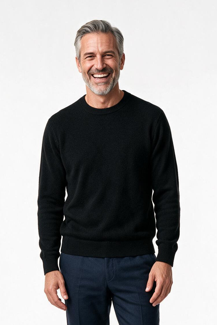SOLTERI Denholm - Cashmere-Blend Crew Sweater - Black