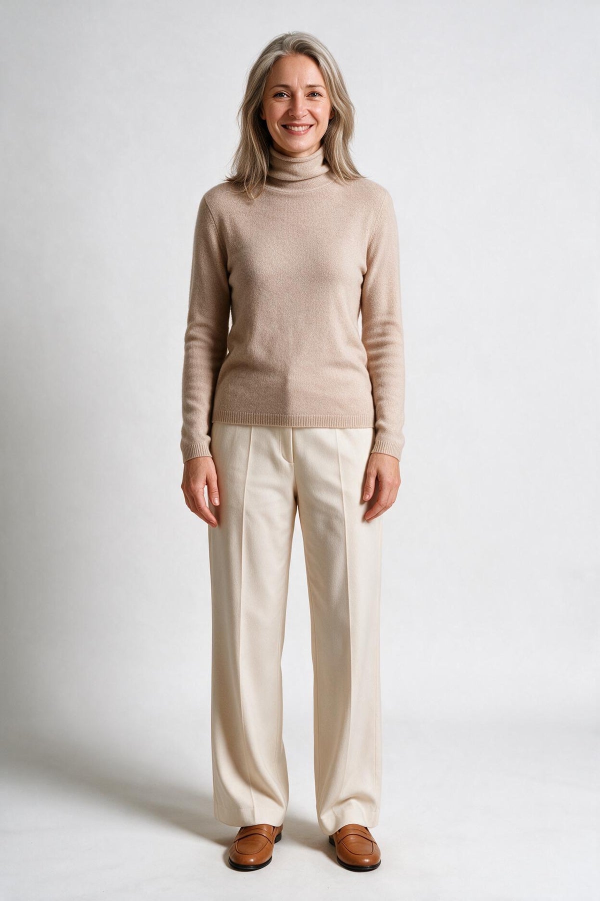 SOLTERI Iris - Thin-Knit Layering Sweater - Light Camel