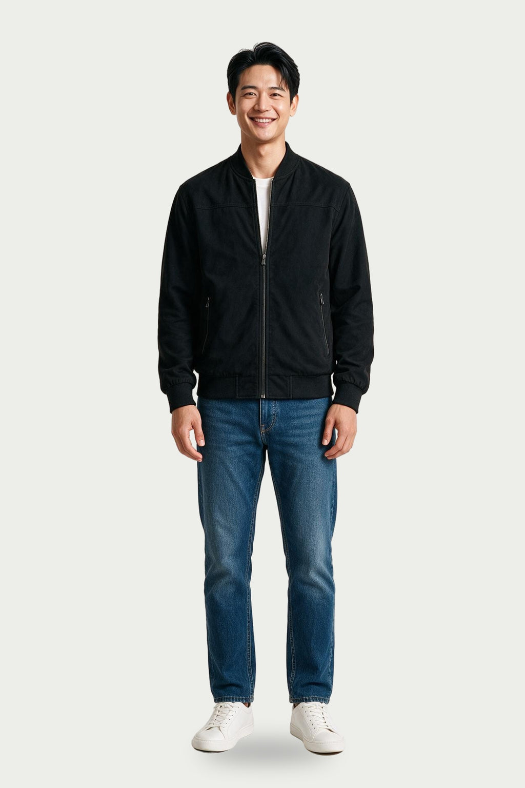 SOLTERI Marlow - Ribbed Collar Bomber Jacket