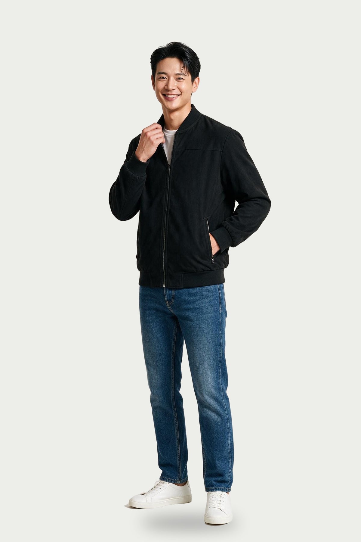 SOLTERI Marlow - Ribbed Collar Bomber Jacket