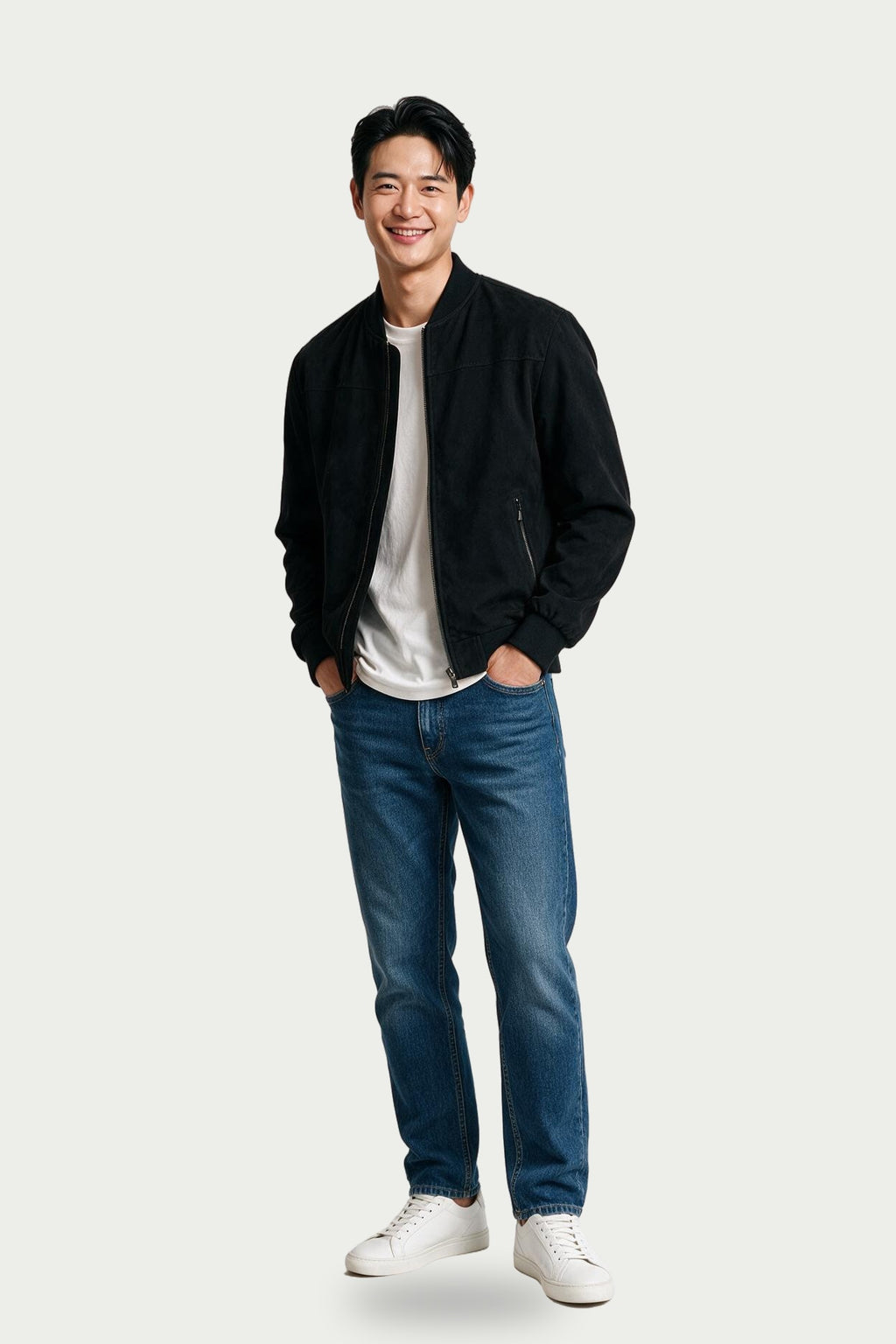 SOLTERI Marlow - Ribbed Collar Bomber Jacket