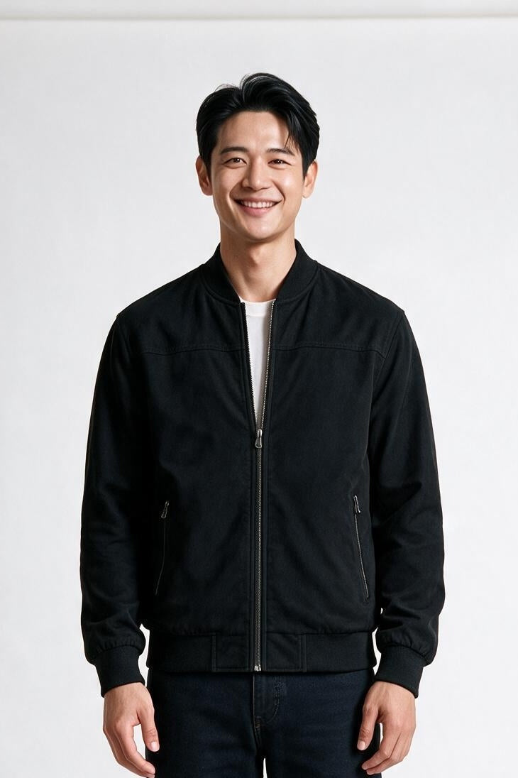 SOLTERI Marlow - Ribbed Collar Bomber Jacket