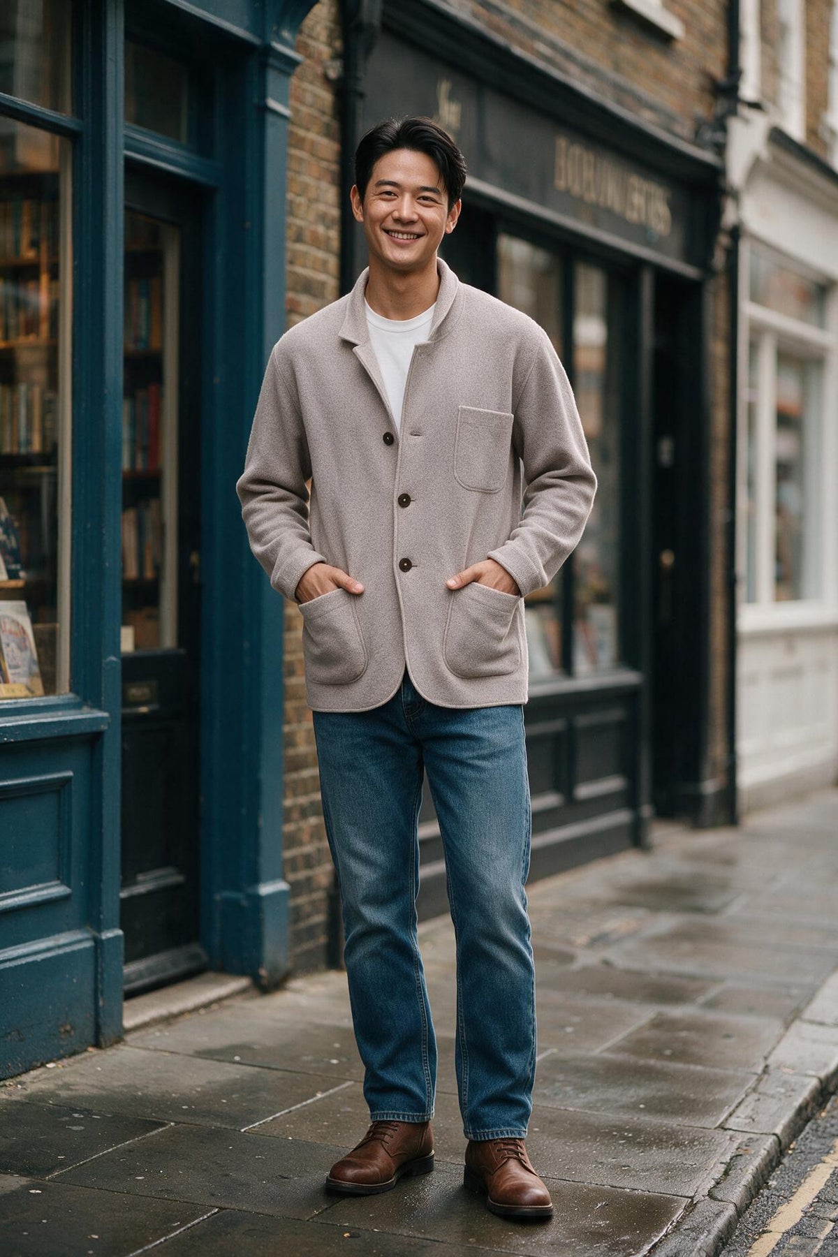 SOLTERI Men's Cardigan with Patch Pockets | Button Up