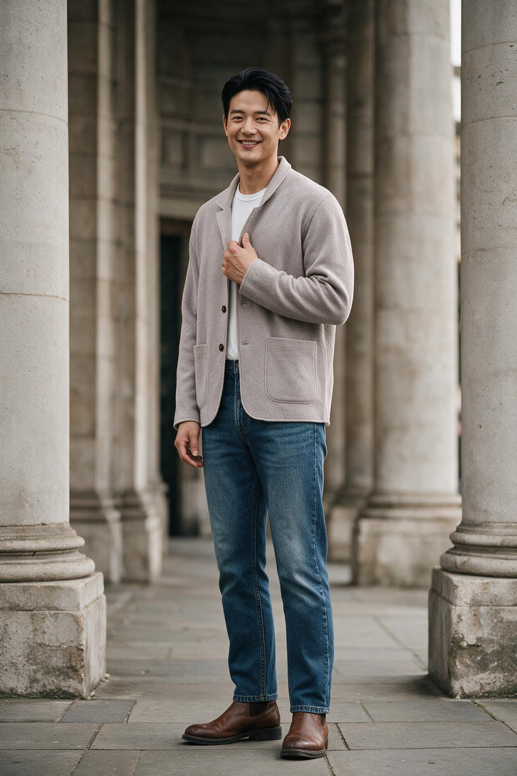 SOLTERI Men's Cardigan with Patch Pockets | Button Up