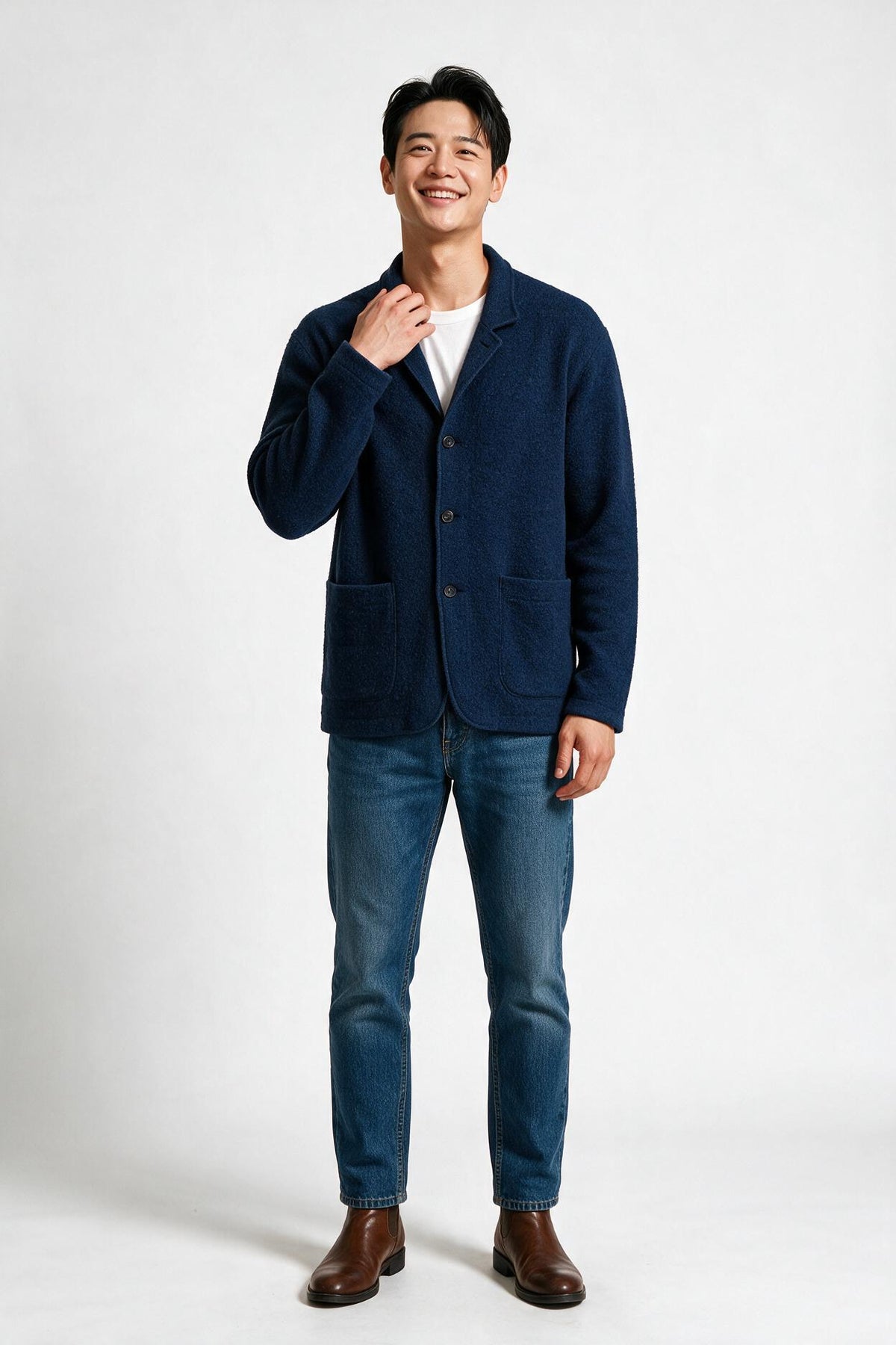 SOLTERI Men's Cardigan with Patch Pockets | Button Up