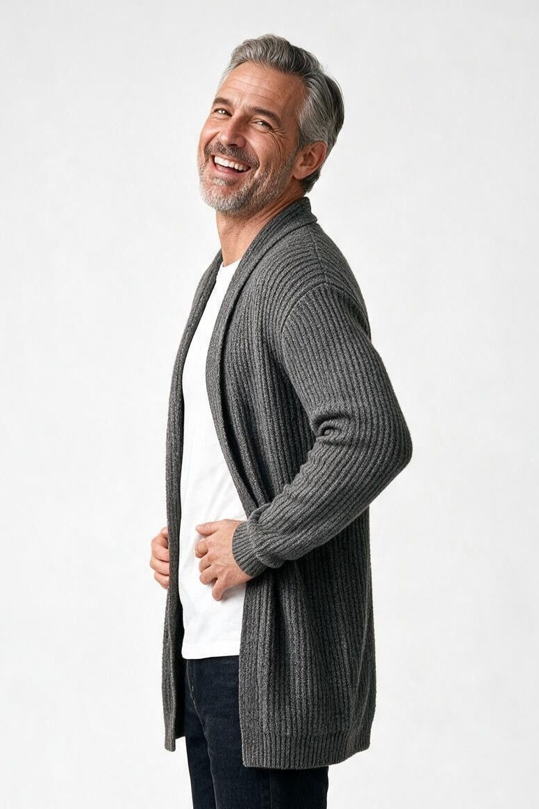 SOLTERI Langley - Shawl-Collar Open-Front Cardigan