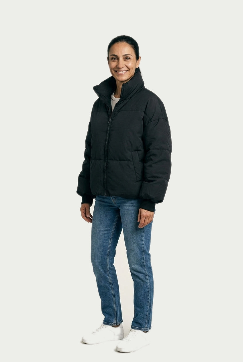 SOLTERI Philippa - Oversized Short Puffer Jacket - Black