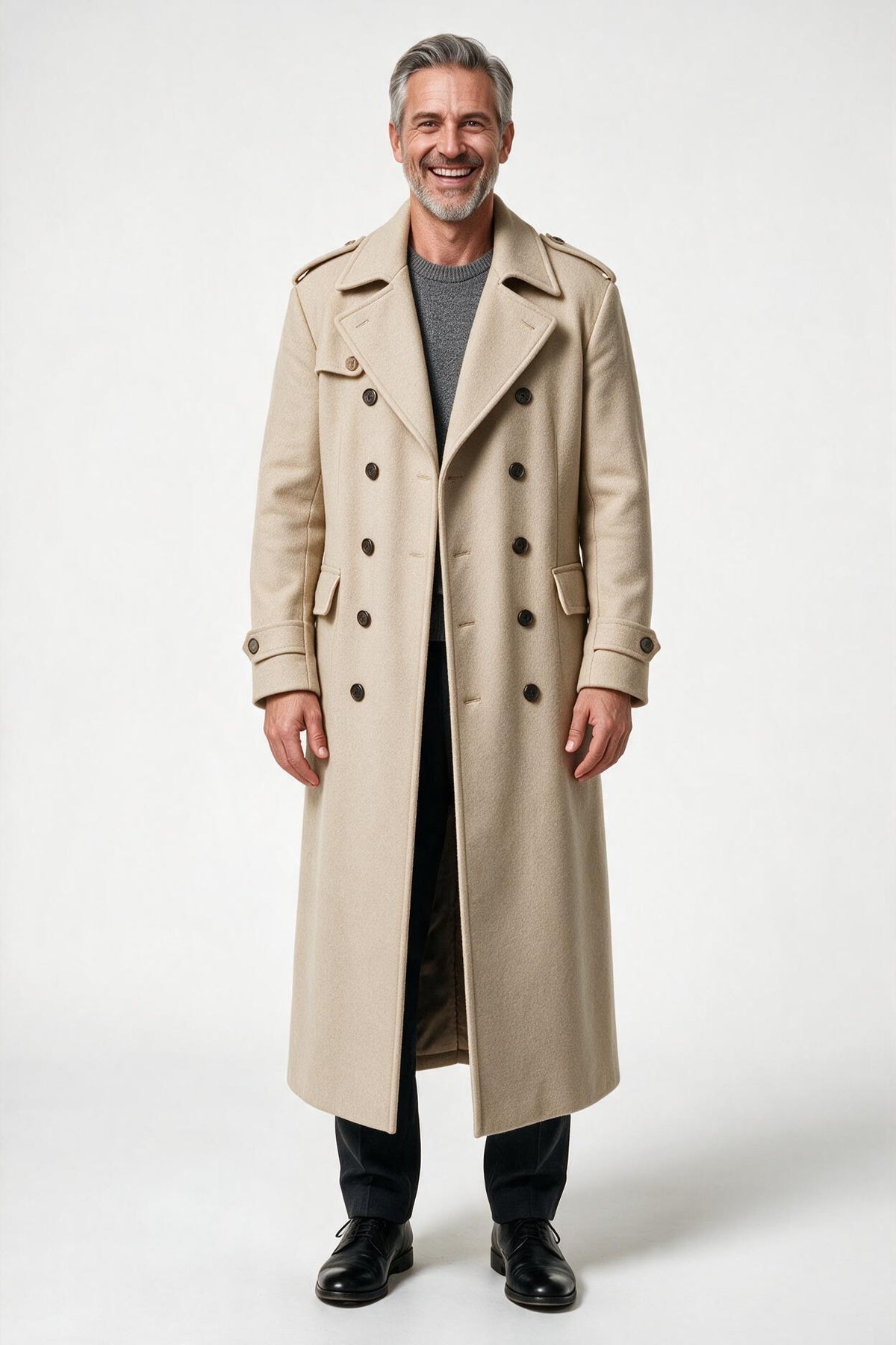 SOLTERI Ashcroft - Double-Breasted Trench Coat - Khaki