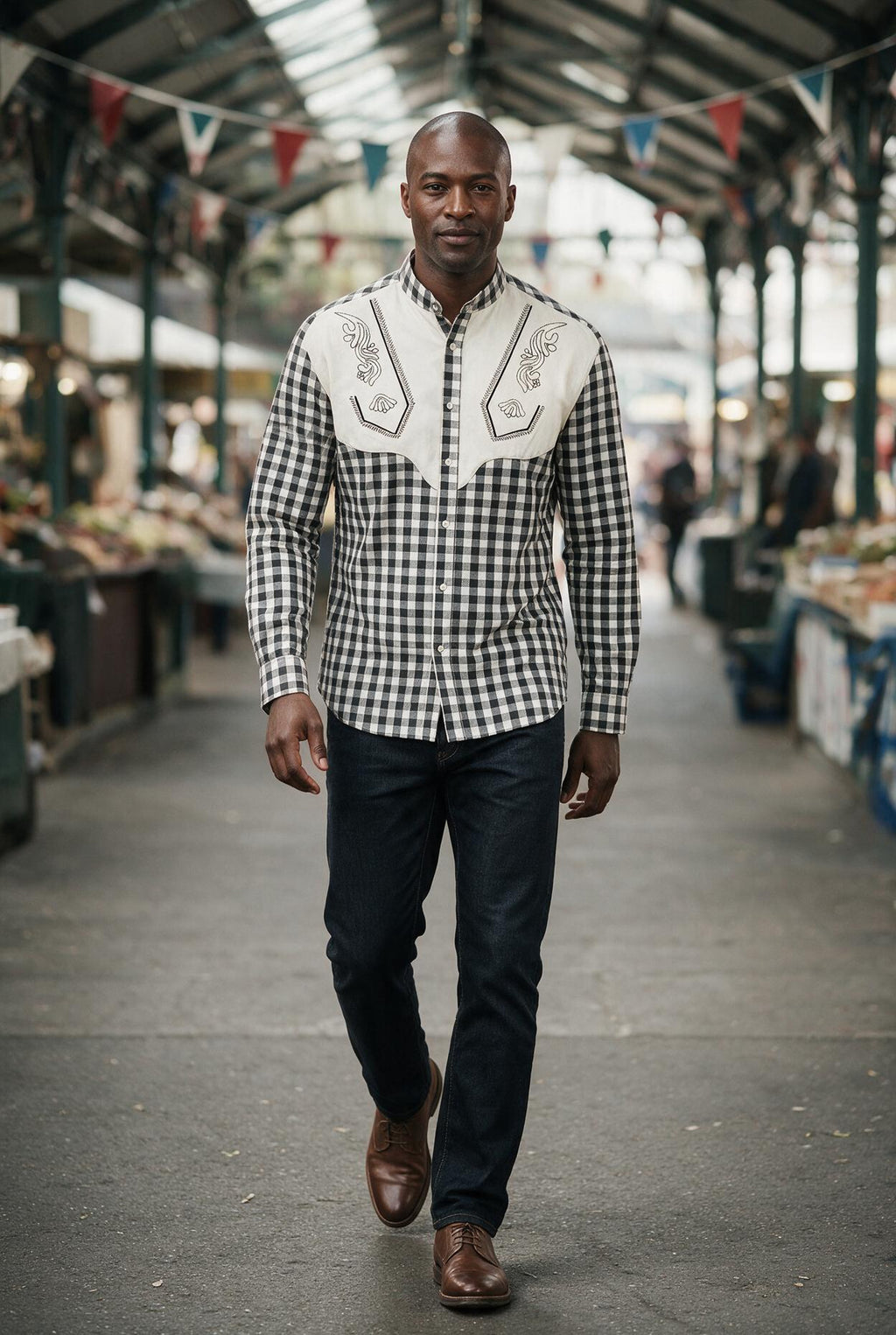 SOLTERI Emil - Embroidered Yoke Trachten Shirt
