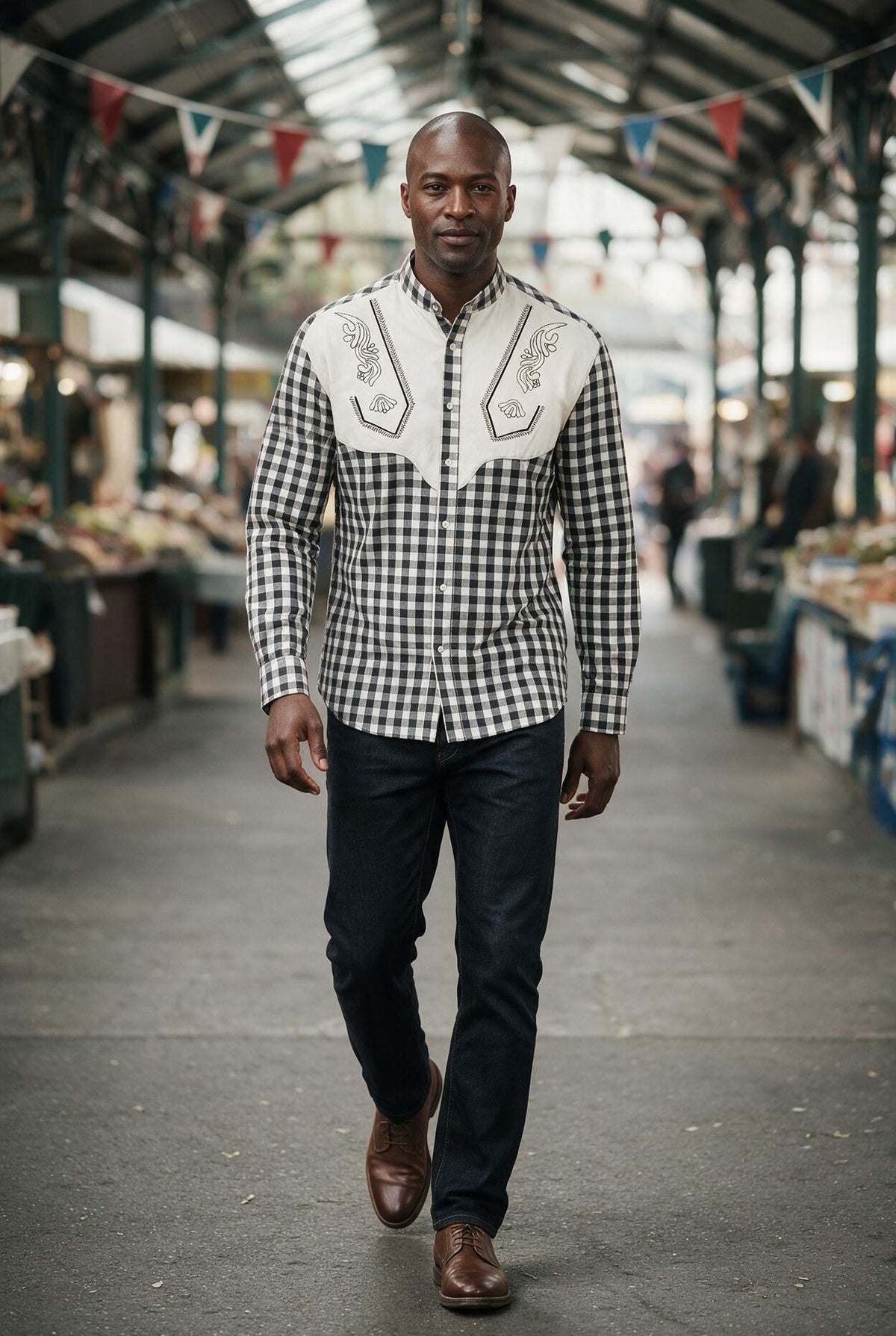 SOLTERI Emil - Embroidered Yoke Trachten Shirt