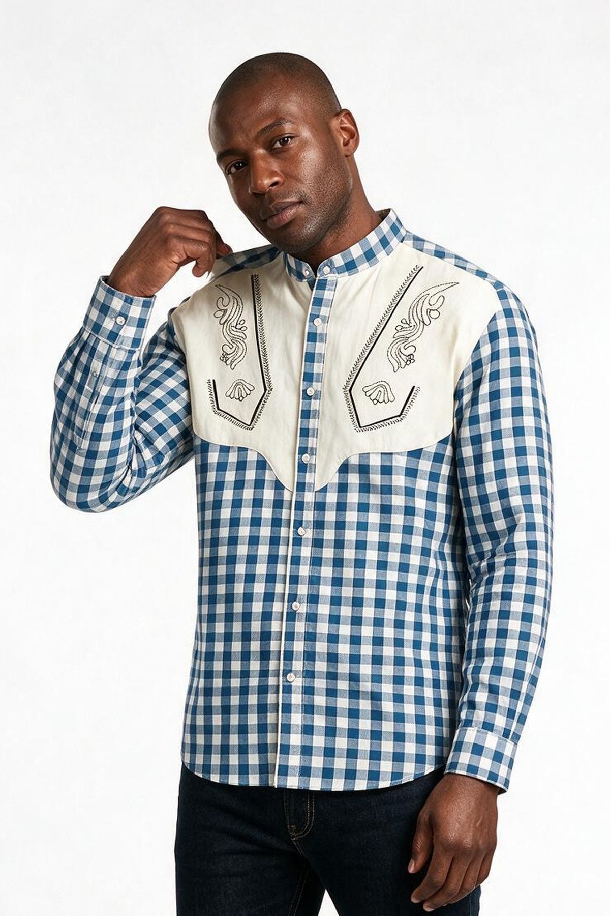 SOLTERI Emil - Embroidered Yoke Trachten Shirt