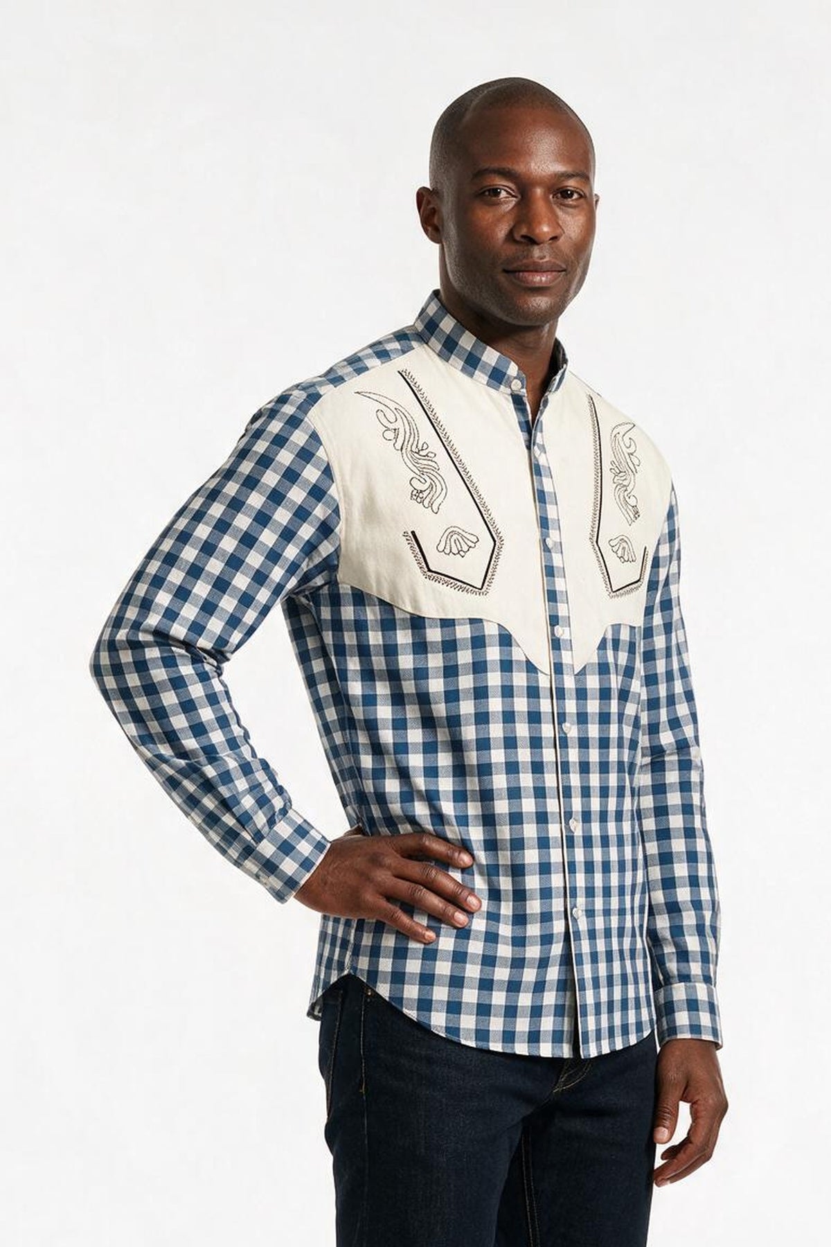 SOLTERI Emil - Embroidered Yoke Trachten Shirt