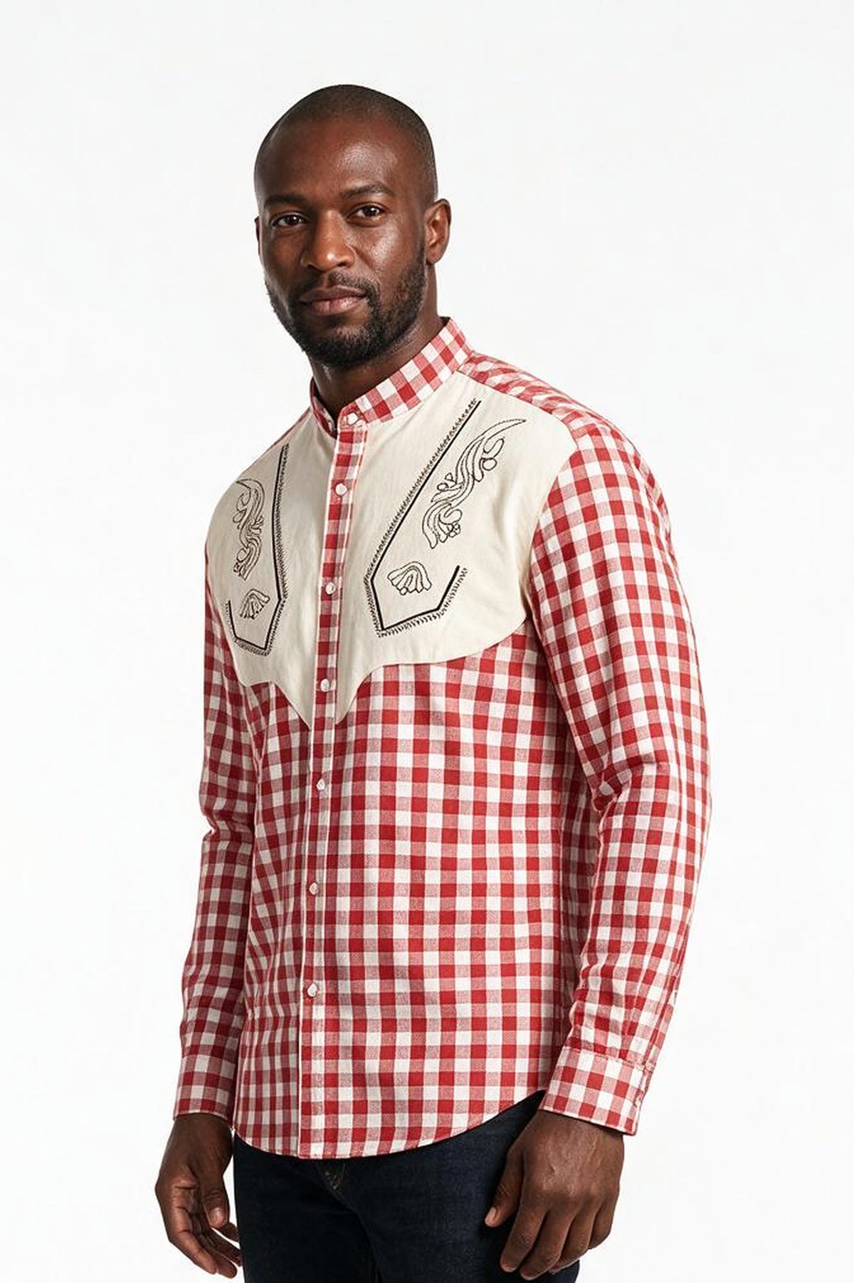 SOLTERI Emil - Embroidered Yoke Trachten Shirt