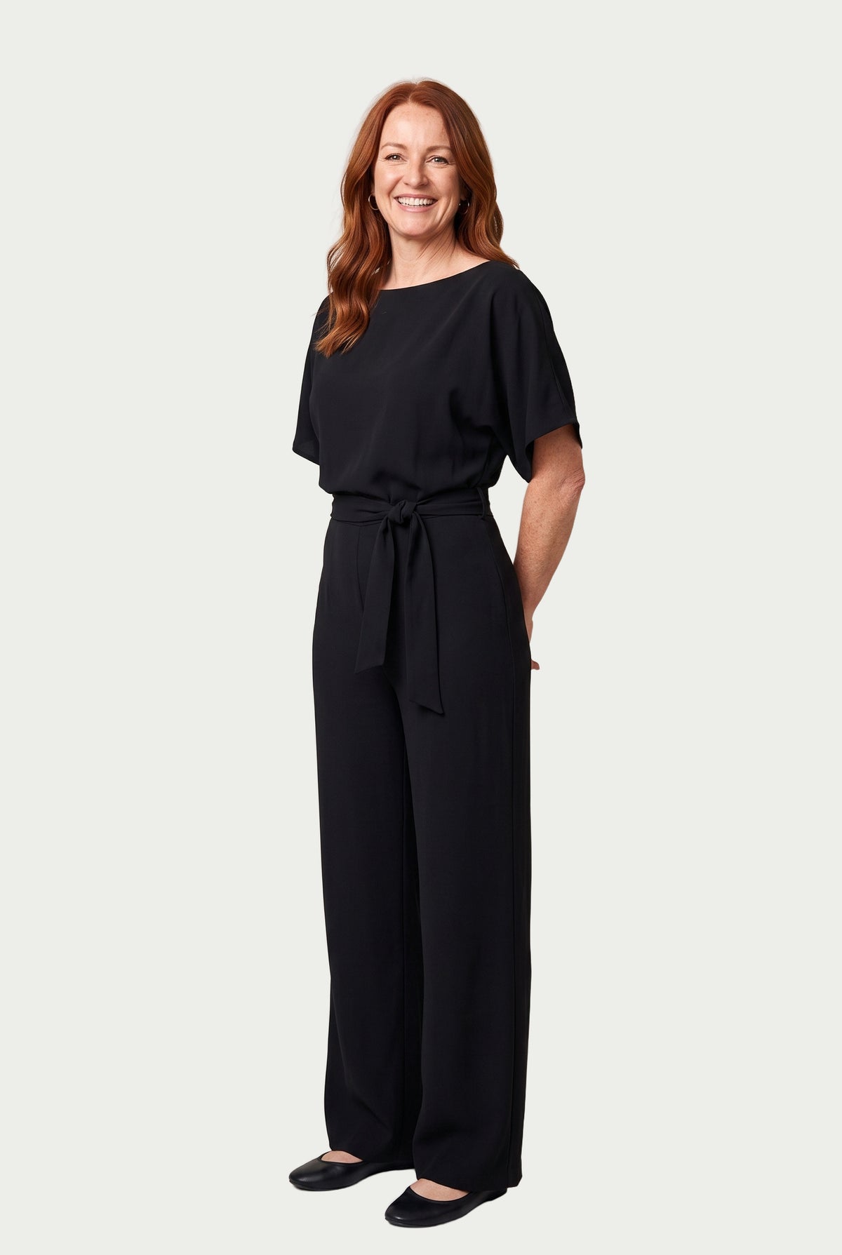 SOLTERI Helena - Belted Wide-Leg Jumpsuit