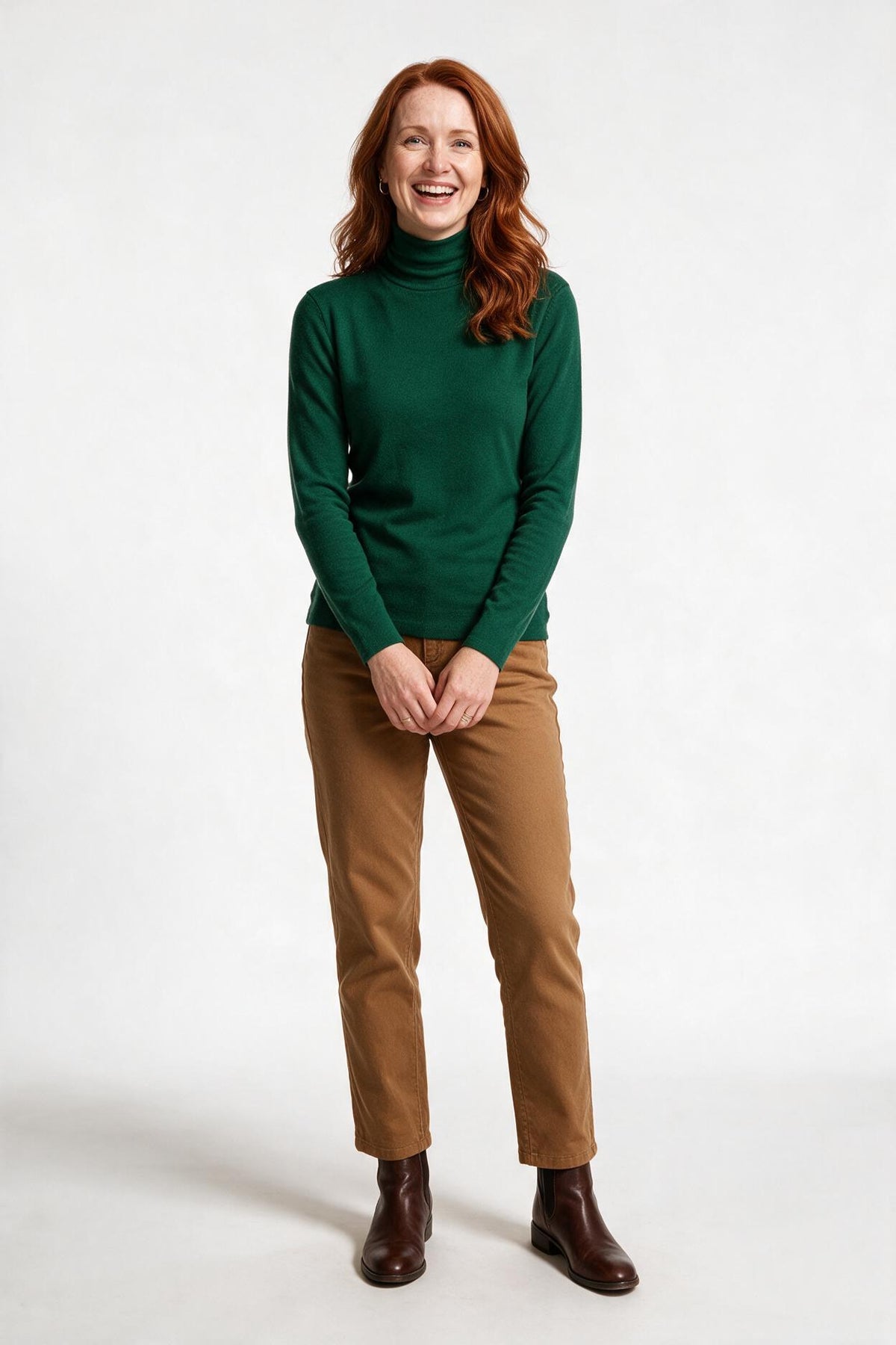 SOLTERI Women’s Turtleneck Sweater with Long Sleeves and Plain Surface