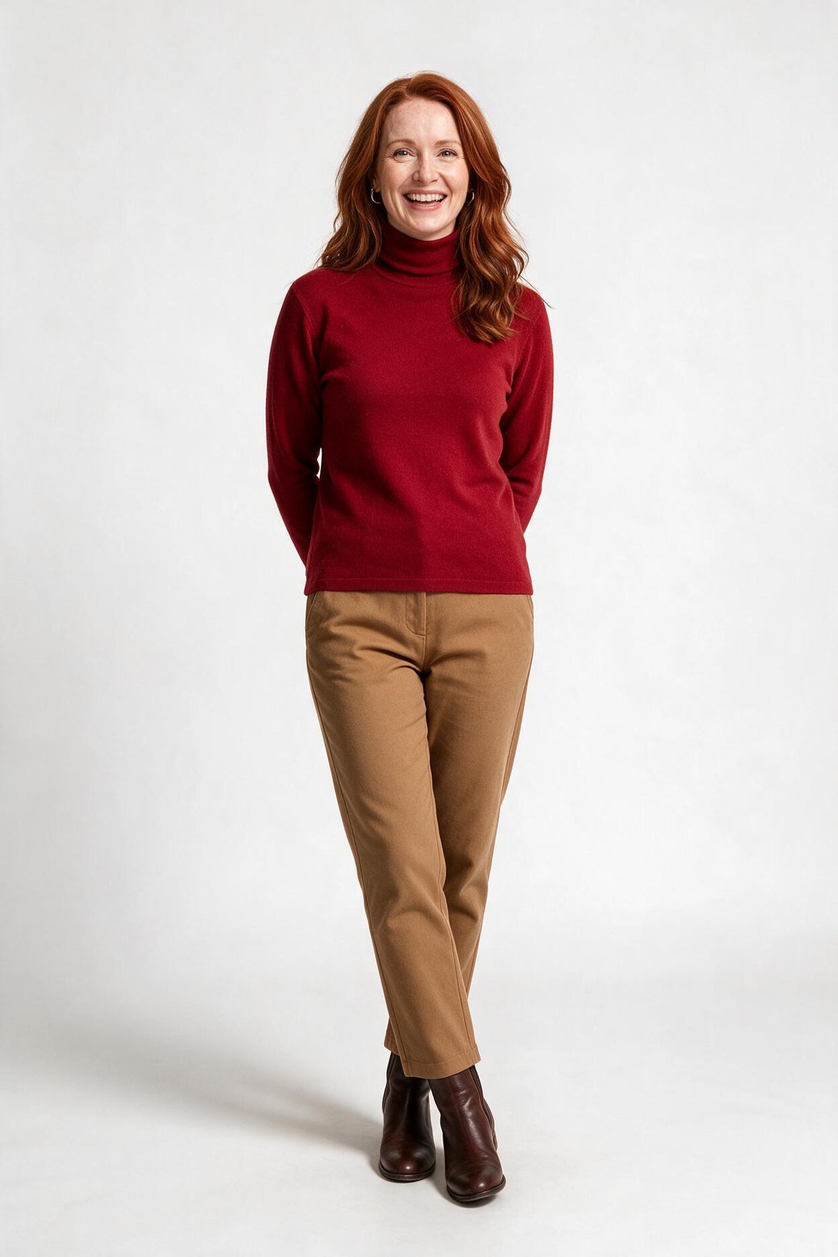 SOLTERI Women’s Turtleneck Sweater with Long Sleeves and Plain Surface