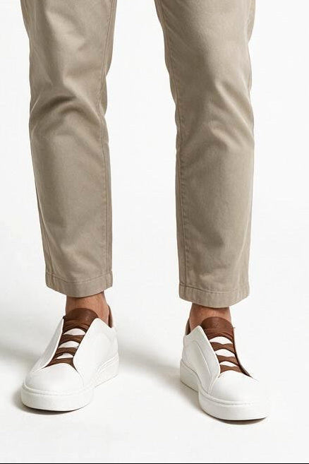 SOLTERI Fairfax - Low-Lacing Leather Sneaker - White