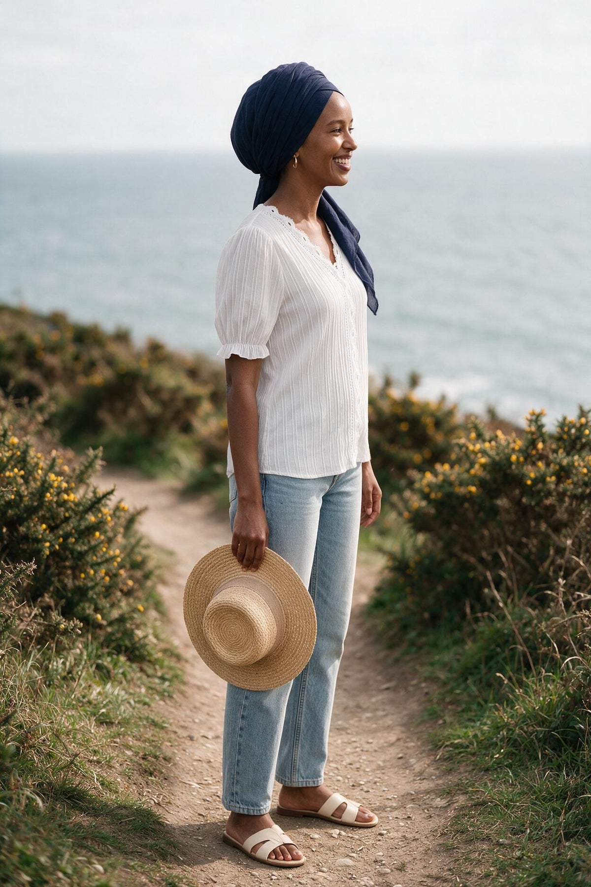 SOLTERI Astrid - Crochet-Trim Puff Sleeve Blouse