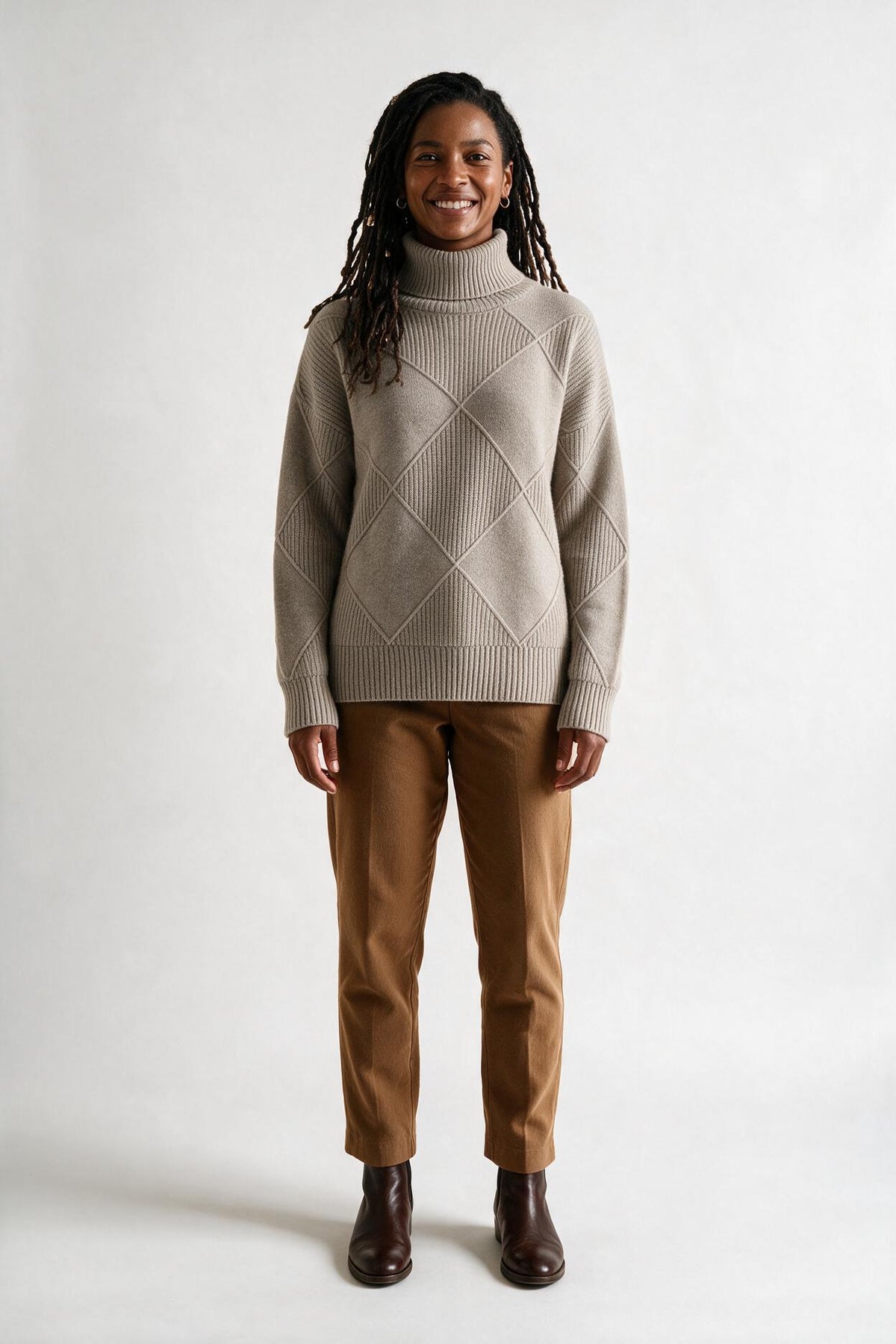 SOLTERI Ingrid - Roll-Neck Sweater - Grau