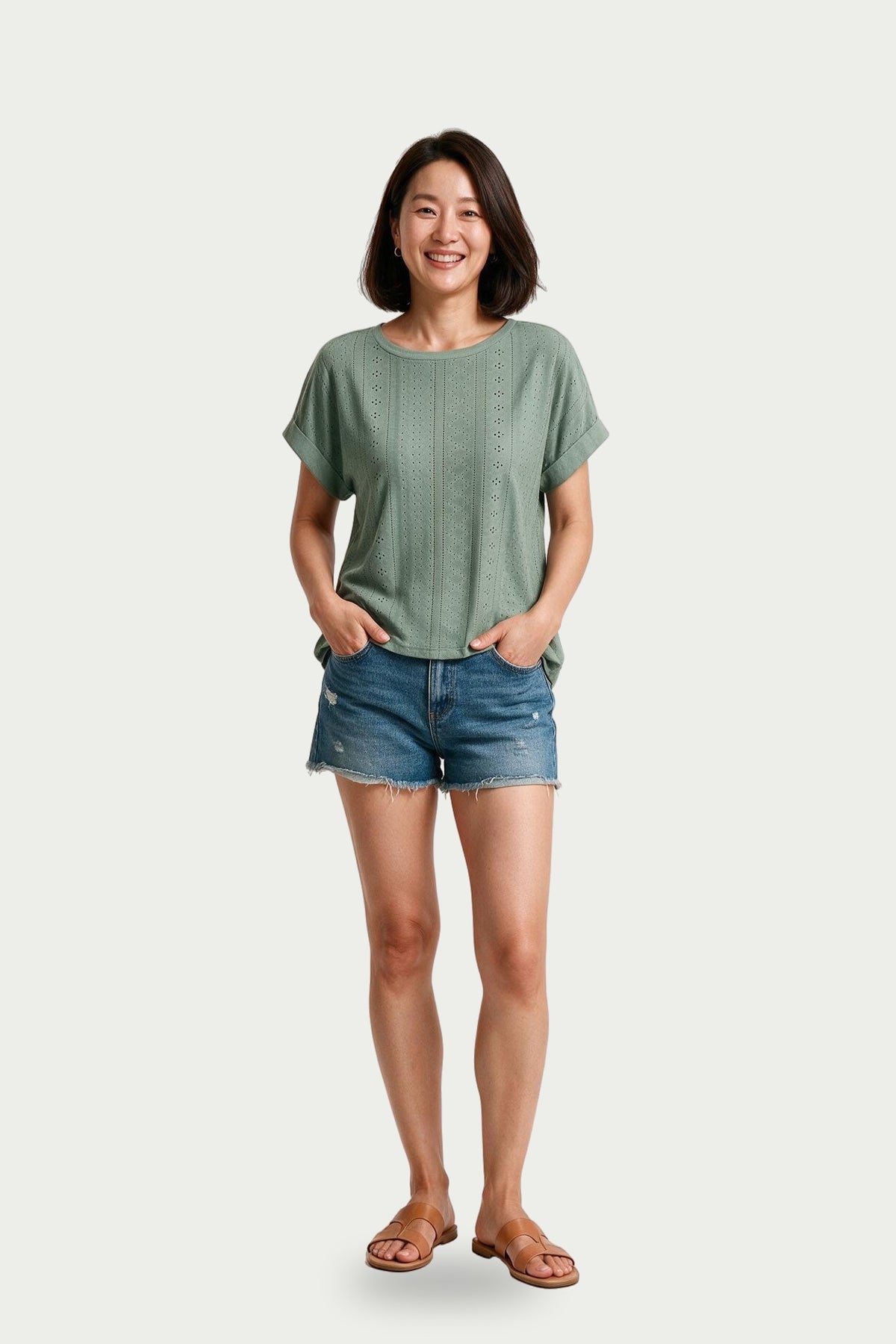 SOLTERI Maren - Broderie-Texture Relaxed Tee
