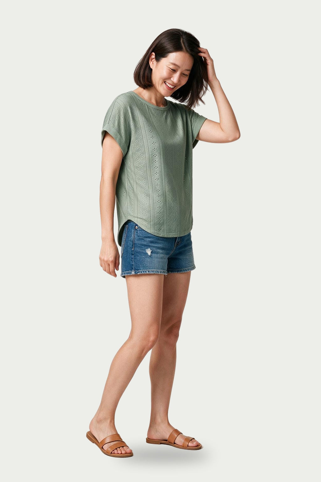 SOLTERI Maren - Broderie-Texture Relaxed Tee