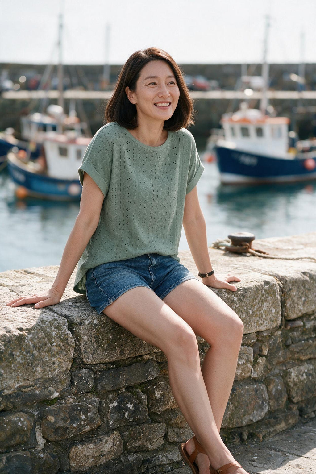 SOLTERI Maren - Broderie-Texture Relaxed Tee
