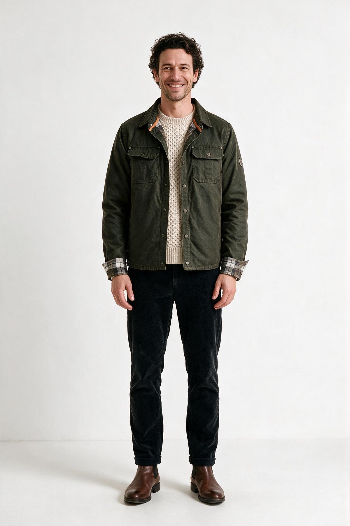 SOLTERI Rutherford - Waxed Trucker Jacket - Army green